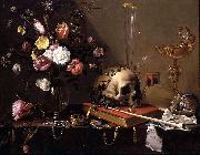 Adriaen Van Utrecht Vanitas - Still Life with Bouquet and Skull Germany oil painting artist